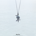 Pendentif bambou en argent rhodié
