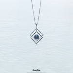 Pendentif double losange en argent rhodié