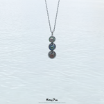 Pendentif trio rond en argent rhodié