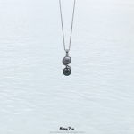 Pendentif Toi et Moi vaguelé en argent rhodié