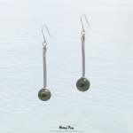 Boucles d'oreilles Omega en argent rhodié