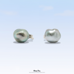 Studs keishi en argent rhodié