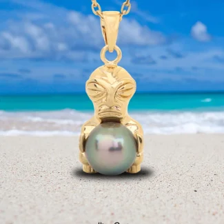 Pendentif Tiki iti doré